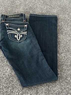 Rock Revival Stephanie Dark Blue Embroidered Pocket Jeans